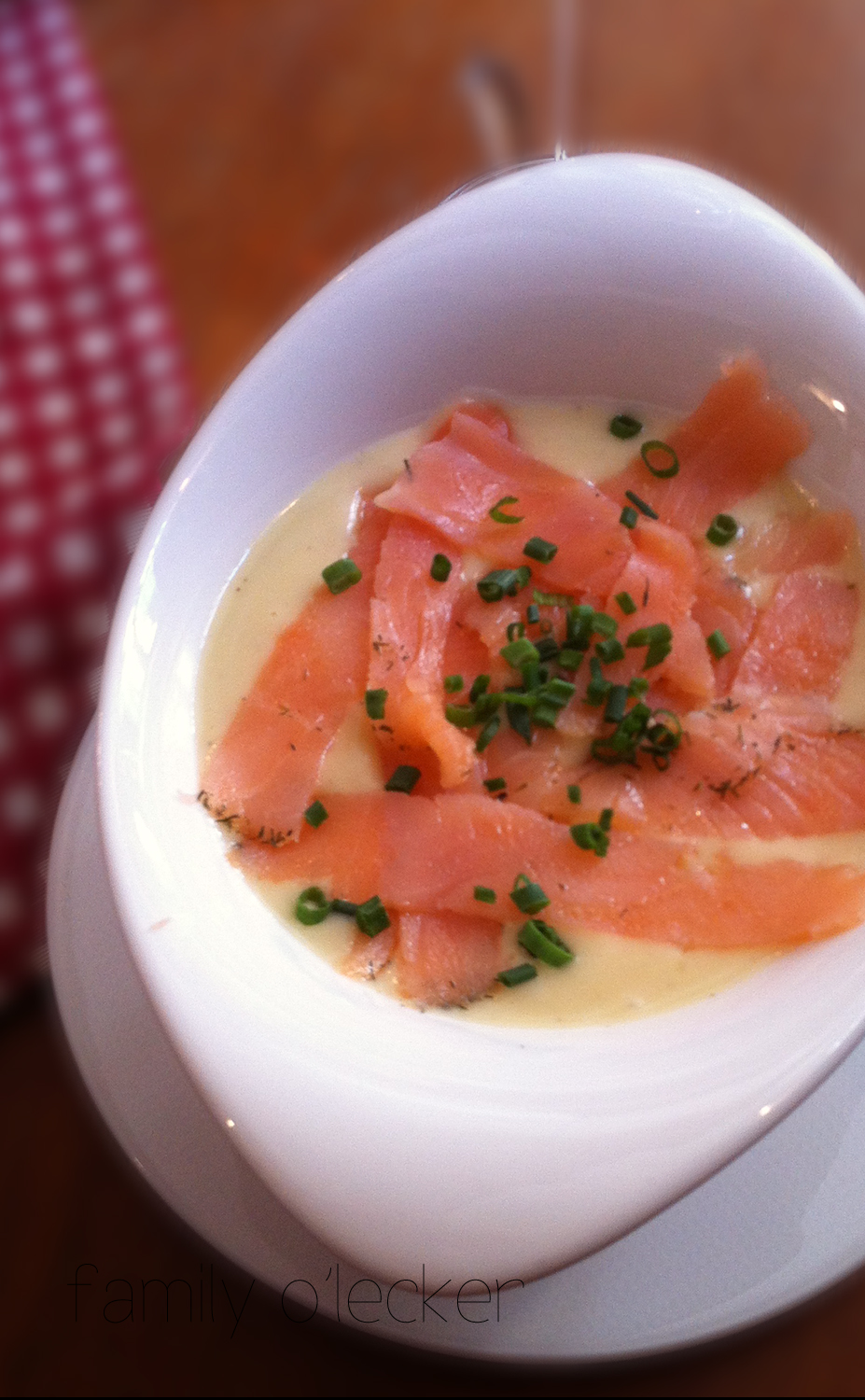 Riesling-Kartoffel-Suppe mit Graved Lachs aus Baracharach | Family o&amp;#39;Lecker